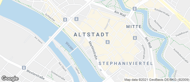 Karte mit Standort von Innenstadt