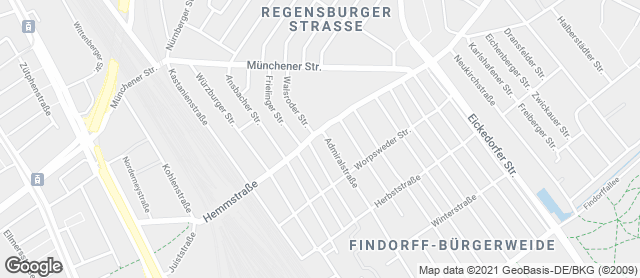Karte mit Standort von Müller & Egerer Bäckerei und Konditorei Admiralstraße HB