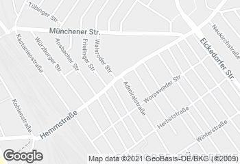 Karte mit Standort von Müller & Egerer Bäckerei und Konditorei Admiralstraße HB