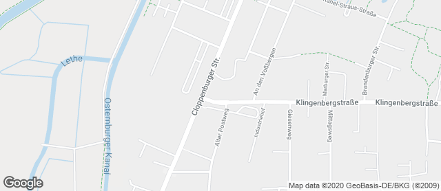 Karte mit Standort von Klingenbergstraße