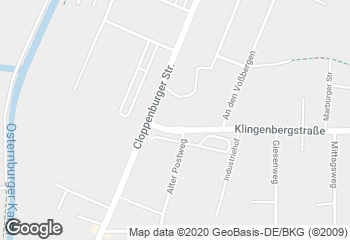 Karte mit Standort von Klingenbergstraße