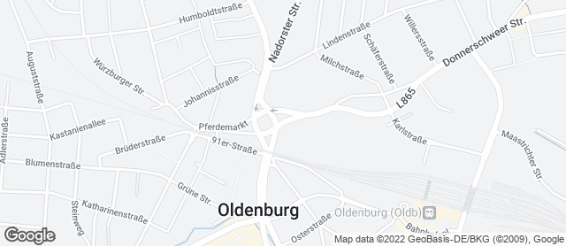 Karte mit Standort von Wochnemarkt Oldenburg Pferdemarkt
