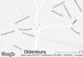 Karte mit Standort von Wochnemarkt Oldenburg Pferdemarkt
