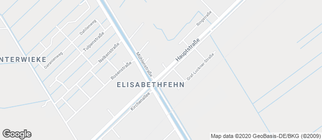 Karte mit Standort von Elisabethfehn
