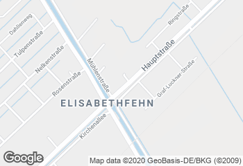 Karte mit Standort von Elisabethfehn