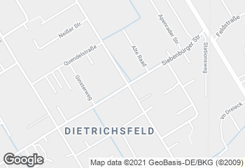 Karte mit Standort von Bäckerei Meisterbäcker Heudebült