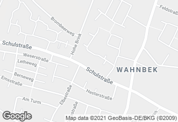 Karte mit Standort von Müller & Egerer Bäckerei und Konditorei NP Markt Wahnbek