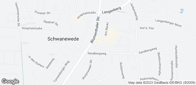 Karte mit Standort von Beckmann´s Das Café in Schwanewede