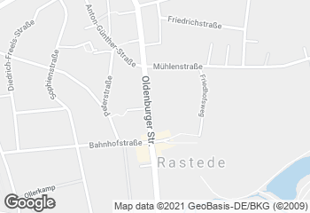 Karte mit Standort von Müller & Egerer Bäckerei und Konditorei Schloss-Café Rastede