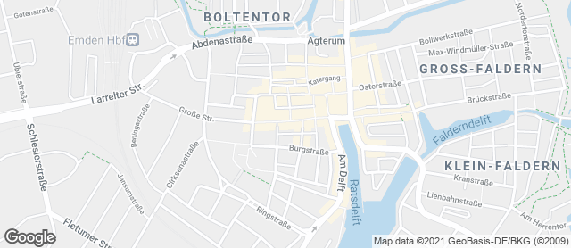 Karte mit Standort von Bäckerei & Konditorei Gerhard Sikken OHG