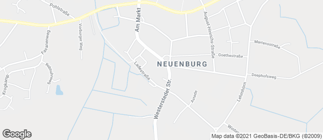 Karte mit Standort von Bäckerei Fröllje im Autohaus Penning in Neuenburg