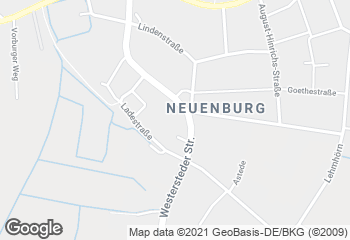 Karte mit Standort von Bäckerei Fröllje im Autohaus Penning in Neuenburg