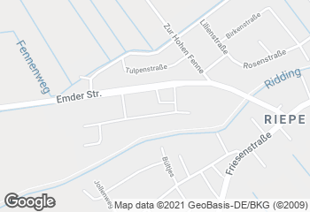 Karte mit Standort von Bäckerei & Konditorei Gerhard Sikken OHG