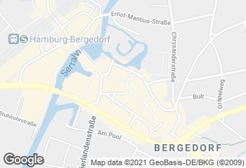 Karte mit Standort von Dat Backhus Sachsentor Bergedorf