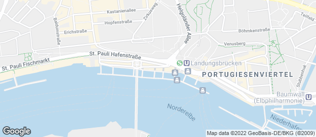 Karte mit Standort von June Die Bäckerei. - St.Pauli - Landungsbrücken