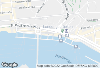 Karte mit Standort von June Die Bäckerei. - St.Pauli - Landungsbrücken