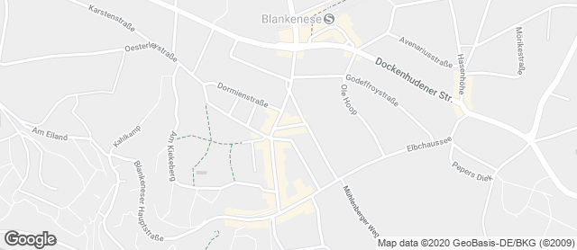 Karte mit Standort von Körner Bäckerei - Wochenmarkt Blankenese