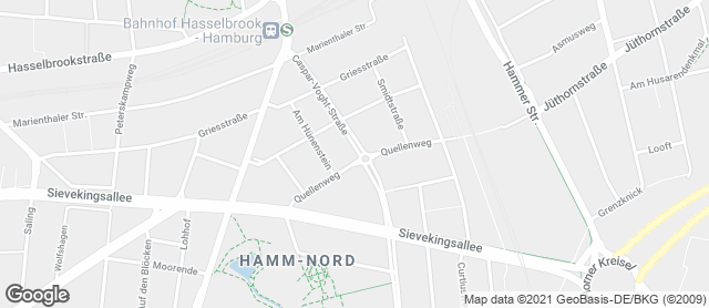 Karte mit Standort von Bäckerei & Konditorei L. Daube KG Filiale Caspar-Voght Straße