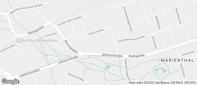 Karte mit Standort von Junge Die Bäckerei. - Asklepios Wandsbek