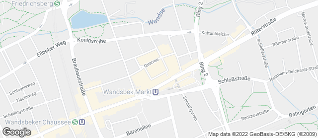 Karte mit Standort von Junge Die Bäckerei. - Wandsbek Quarree