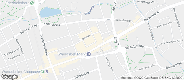 Karte mit Standort von Junge Die Bäckerei. - Wandsbeker Marktstraße