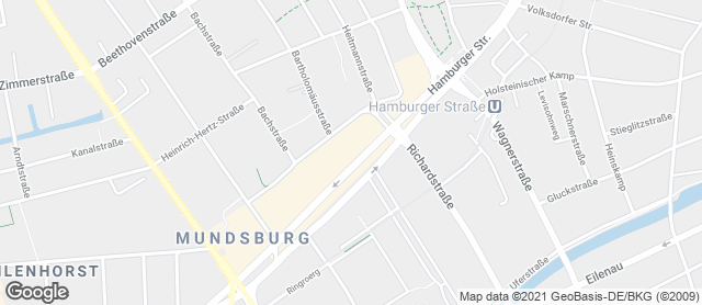 Karte mit Standort von Dat Backhus Einkaufszentrum Hamburger Straße