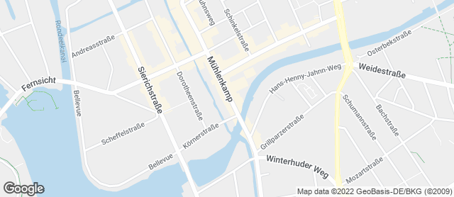 Karte mit Standort von Junge die Bäckerei. - Mühlenkamp 5
