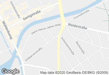 Karte mit Standort von Dat Backhus Grillparzerstraße