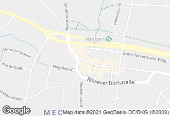 Karte mit Standort von Dat Backhus Rissen Bahnhof