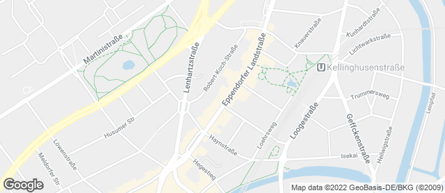 Karte mit Standort von Junge Die Bäckerei. - Eppendorfer Landstraße