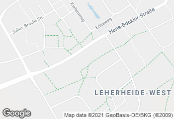 Karte mit Standort von Starke Bäcker Leherheide