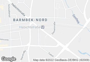 Karte mit Standort von Braaker Mühle - Barmbek / U-Bahn Habichtstraße