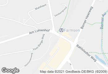 Karte mit Standort von Bäckerei & Konditorei Birkenseer GmbH Im Rewe Markt U-Bahnhof Farmsen