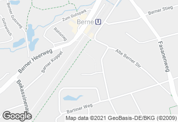 Karte mit Standort von Bäckerei & Konditorei Birkenseer GmbH Im Rewe Markt U-Bahnhof Berne