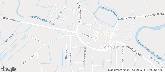 Karte mit Standort von Lorenz Bäcker Victorbur GmbH (EDEKA "Neukauf" Dornum)