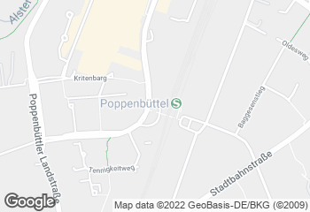Karte mit Standort von Junge Die Bäckerei. - ZOB Poppenbüttel