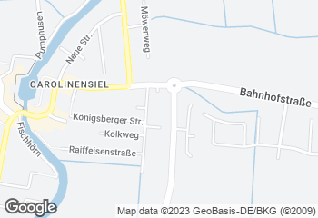Karte mit Standort von Bäckerei&Konditorei Ulfers Eden - Edeka Scheidemann Carolinensiel