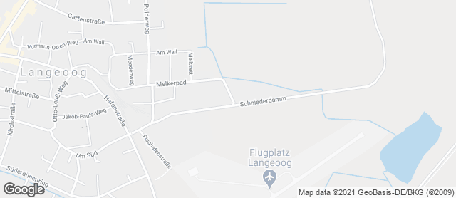 Karte mit Standort von Remmers Backstube auf Langeoog KG