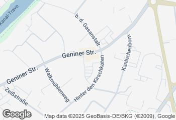 Karte mit Standort von Junge Die Bäckerei. - Geniner Straße