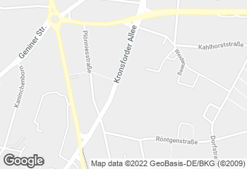 Karte mit Standort von Junge Die Bäckerei. - Kronsforder Allee (Sana FAZ)