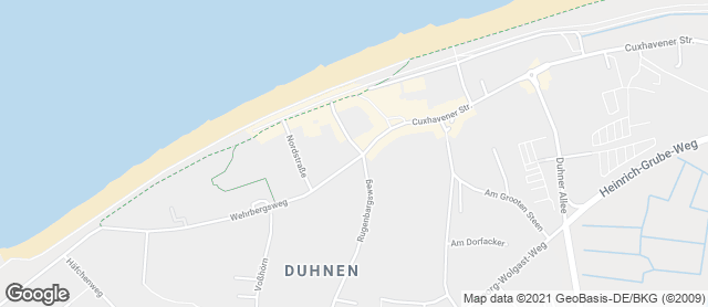 Karte mit Standort von Bäckerei Itjen in Duhnen