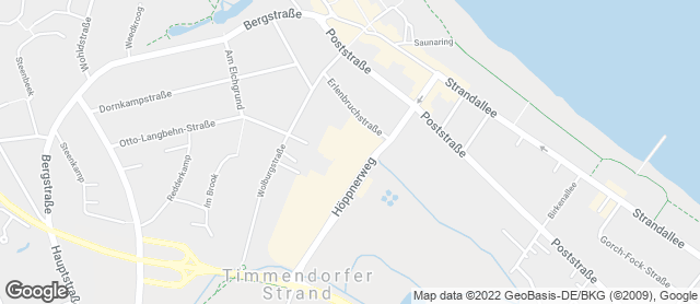 Karte mit Standort von Junge Die Bäckerei. - Famila Timmendorfer Strand