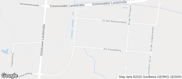 Karte mit Standort von Junge Die Bäckerei. - Betriebsladen am Koppelberg