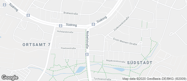 Karte mit Standort von Junge Die Bäckerei. - Rewe Südstadt-Center