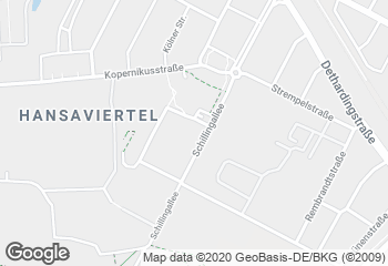 Karte mit Standort von Junge Die Bäckerei. - Schillingallee Pavillon