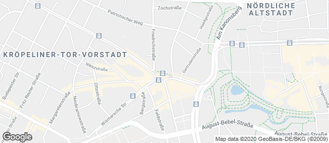 Karte mit Standort von Junge Die Bäckerei. - Am Doberaner Platz