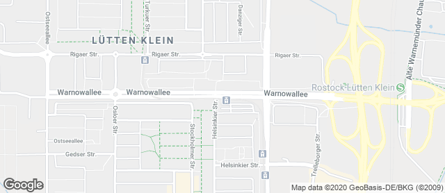 Karte mit Standort von Junge Die Bäckerei. - Warnowallee