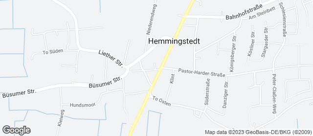 Karte mit Standort von Eiderland-Bäckerei Filiale Hemmingstedt