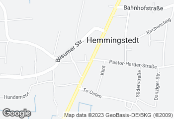 Karte mit Standort von Eiderland-Bäckerei Filiale Hemmingstedt