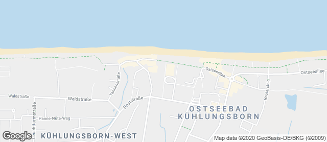 Karte mit Standort von Junge Die Bäckerei. - Ostseeallee